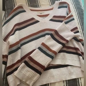 cropped, striped sweater